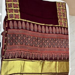 Wine Maroon Ajrakh
